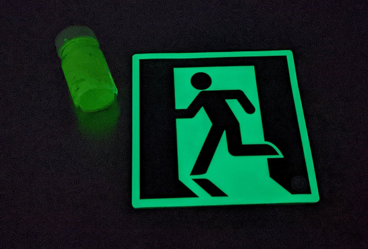 Glow in the dark materials are utilized worldwide for emergency signs, watches, and paint. Courtesy of OIST.