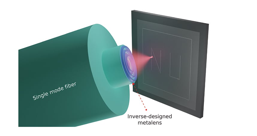 A lens produced by electromagnetic methods will allow researchers to print structures on challenging surfaces. Courtesy of Northwestern McCormick School of Engineering.