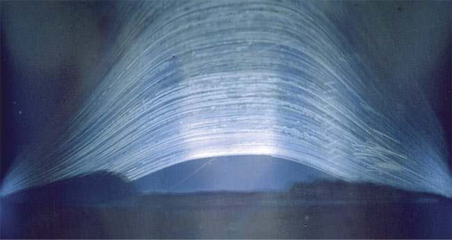 An eight-year-long exposure captured through a pinhole in an empty Kopparberg can containing a sheet of photographic paper. Courtesy of Regina Valkenborgh.