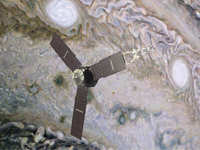 NASA’s Juno spacecraft, which began its scientific exploration of Jupiter in 2016, applies UV spectrometry from about 70 to 200 nm to map the aurora of Jupiter. The research recently unveiled a new type of aurora on Jupiter that scientists believe traces the region of interaction between the solar wind and the Jovian magnetosphere. Courtesy of NASA/SWRI/MSS/Tracy Prell.
