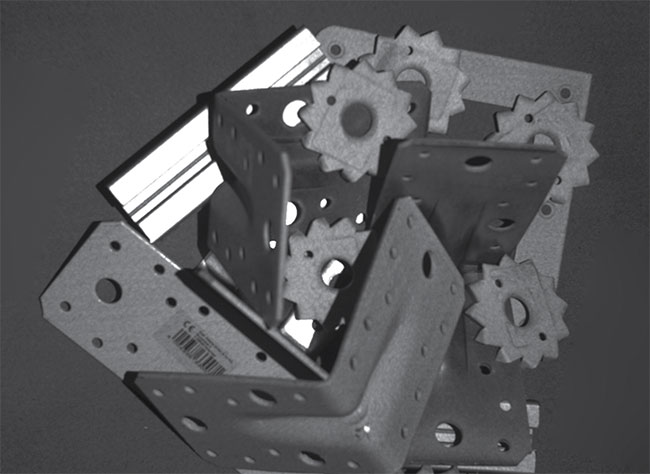 Multiple overlapping objects make matching more difficult. Courtesy of MVTec Software GmbH.