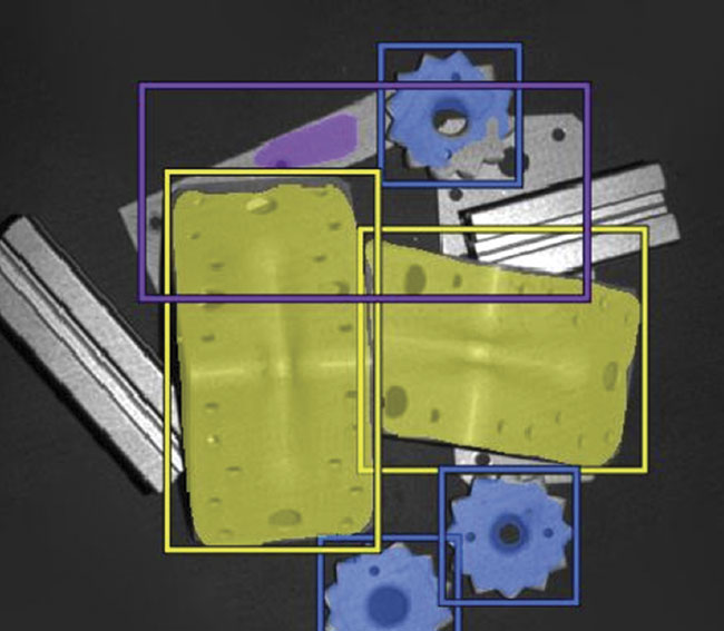 Object regions found by means of deep learning enable more efficient 3D-matching processes. Courtesy of MVTec Software GmbH.