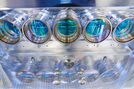 Optical system of a multiscanner LB-PBF system. Corresponding systems are to be monitored as part of the project. Courtesy of Fraunhofer ILT.