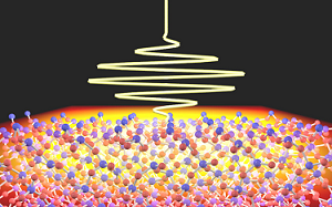 Researchers led by the University of Tsukuba developed a computational approach for simulating interactions between matter and light at the atomic scale. The team tested its method by modeling light-matter interactions in a thin film of amorphous silicon dioxide, composed of more than 10,000 atoms, using the world’s fastest supercomputer, Fugaku. The proposed approach is highly efficient and could be used to study a wide range of phenomena in nanoscale optics and photonics. Courtesy of the University of Tsukuba.