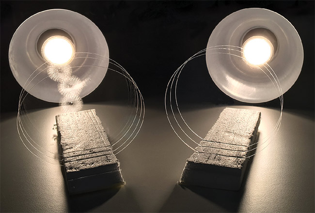 Edgehog Advanced Technologies has managed to eliminate reflection from optical glass surfaces at all viewing angles, without the use of coatings. The technology it developed, illustrated by these glass substrates, leverages metamaterials and has potential benefits for wide-angle cameras and displays, as well as solar panels. Courtesy of Edgehog.