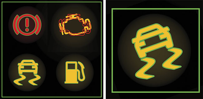 Figure 5. Photometric imaging enables a system to register icons and shapes based on trained registration regions. Global registration (left) ensures that icons are accurate relative to one another. Local registration (right) ensures that icons can be accurately measured and inspected regardless of location or orientation. Courtesy of Radiant Vision Systems.