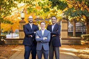 (From left): Mark Anastasio, a professor of bioengineering; Stephen Boppart, a professor of electrical and computer engineering and bioengineering; and Rohit Bhargava, a professor of bioengineering, will use funding from the National Institute of Biomedical Imaging and Bioengineering at the National Institutes of Health to establish the Center for Label-free Imaging and Multi-scale Biophotonics, known as CLIMB.