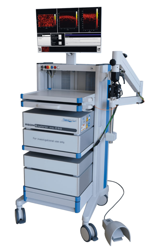 Until recently, photoacoustic imaging was largely a preclinical laboratory technique for users willing to assemble their systems from individual components. The commercial emergence of ready-made solutions has begun to change this situation and has further provided users with sophisticated software suitable for use in clinical research. Courtesy of iThera Medical.