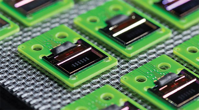 Photonic biosensors packaged by PHIX Photonics Assembly. Courtesy of Gijs van Ouwerkerk.