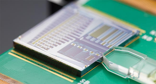 A compact automotive lidar module packaged by PHIX Photonics Assembly. Courtesy of Gijs van Ouwerkerk.