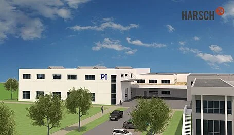 A rendering of PI’s expanded factory in Eschbach in the southwest region of Germany. Courtesy of Harsch Bau GmbH. 