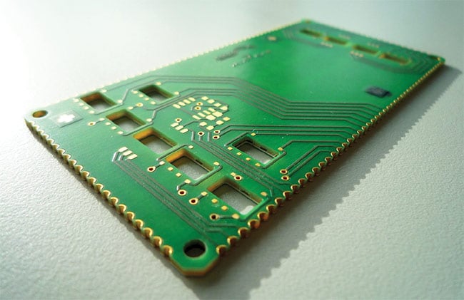 An electro-optical circuit board treats the optical layer as an additional (spacer) layer in the particle circuit board (PCB) design process. The waveguides can be manufactured directly, either by using the PCB as a substrate or in a separate step, before being laminated with the rest of the stack. Courtesy of vario-optics AG.