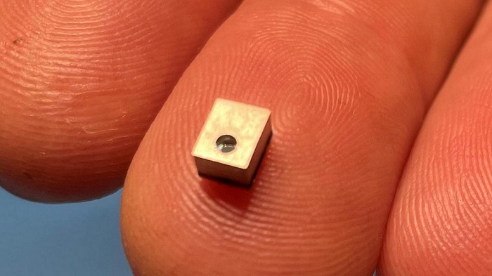 sensiBel has developed an optical MEMS microphone that is opnly a few millimeters in size. The company has received funding of more than $15 million from investors including TRUMPF. courtesy of sensiBel via TRUMPF.