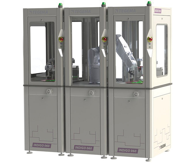 Automated solutions, such as FormFactor’s wafer prober (top) and Etteplan’s modular photonic assembly platform (bottom), will help to ramp up production of silicon photonics devices to meet burgeoning demand. Courtesy of FormFactor Inc.