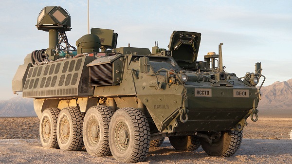 A Stryker military vehicle equipped with a 50kW high energy laser was able to target and destroy 60mm mortar rounds, as well as small, medium, and large drones. Courtesy of U.S. Army.