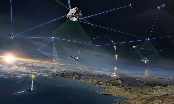 Northrop Grumman’s T1TL mesh satellite constellation will provide resilient, low-latency, high-volume data transport supporting U.S. military missions around the world and serve as a critical element for Joint All Domain Command Control. Courtesy of Northrop Grumman. 