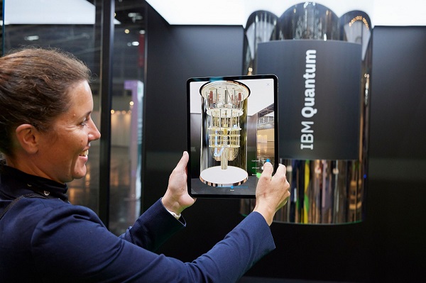 IBM Quantum showed a model of their quantum computer at the inaugural World of Quantum event in 2022. Courtesy of Messe München.