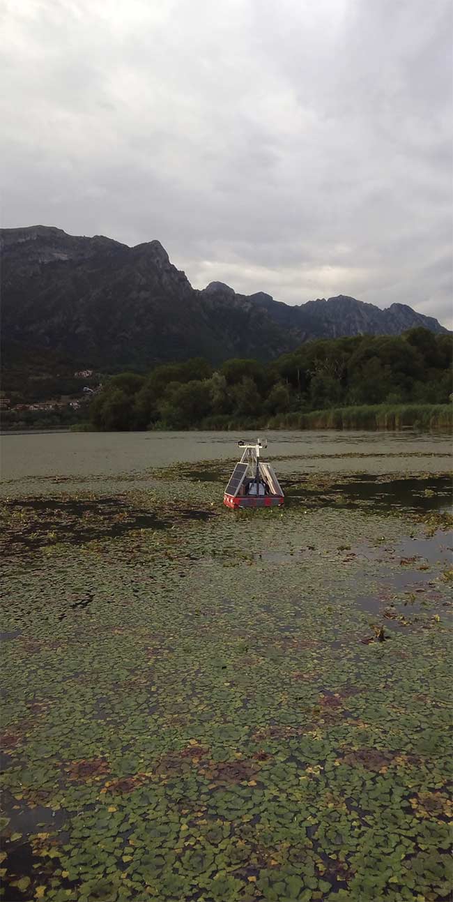 In areas where runoff is affected by impurities, a remote spectral monitoring system can measure the chemical properties of the water. Courtesy of JB Hyperspectral.