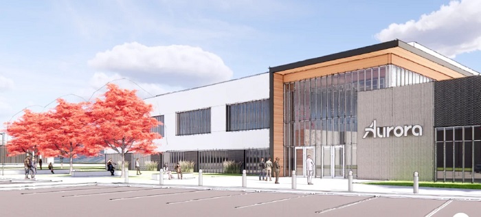 A drawing of the 78,000-square-foot facility announced by Aurora, a leader in self-driving vehicle technology, to be built in Bozeman at the Montana State University Innovation Campus. Courtesy of Aurora.