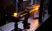 A laser interaction with diamond materials in the Australian Research Council (ARC) Centre of Excellence for Nanoscale BioPhotonics laboratories at RMIT University. Courtesy of RMIT University.
