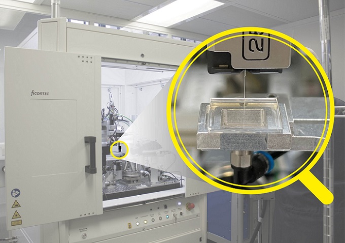 CO2 laser welding creates reliable fiber couplings for glass-based photonic integrated circuits. Credit: Fraunhofer IZM.