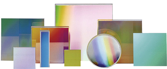 Gratings come in various shapes and sizes as a result of different manufacturing methods. Courtesy of Wasatch Photonics.