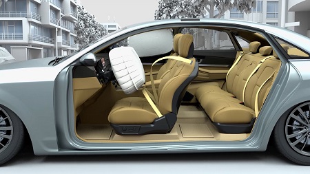 Using time-of-flight technology, PreAct’s TrueSense product creates near-field scans to anticipate collisions. The technology enables measures such as early deployment of airbags. Courtesy of Luminate via PreAct Technologies.