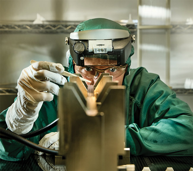 A key way to produce a low-noise supercontinuum source is to use a femtosecond pulsed laser as the seed or pump. Supercontinuum generation relies on highly confined high-energy femtosecond pulses. Many commercial instruments, in turn, rely on photonic crystal fiber to deliver both low anomalous dispersion and high confinement. Courtesy of NKT Photonics.