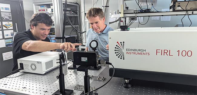 Among the notable continuous-wave (CW) terahertz sources emerging is an optically pumped Edinburgh Instruments molecular laser, used here by researchers at the Institute of Photonic Sciences in Barcelona (ICFO). It leverages a carbon dioxide infrared laser as a pump source to excite polar molecules to higher energy levels, leading to the emission of terahertz radiation. Courtesy of ICFO.