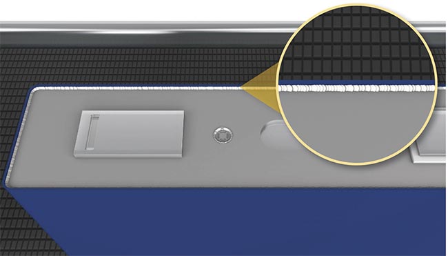 Figure 3. Machine vision ensures the proper alignment of stacked electrode sheets during battery cell assembly. Courtesy of MVTec Software GmbH.