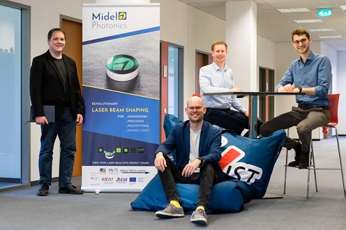 From left: Midel Photonics co-founders Christian Wahl, David Dung, Christopher Grossert, and Frederik Wolf. Courtesy of Midel Photonics.