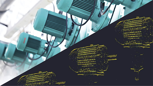 Event-based imaging detects machine vibrations, an indicator of machine health that can be used to determine when to perform preventive maintenance. Courtesy of Prophesee.