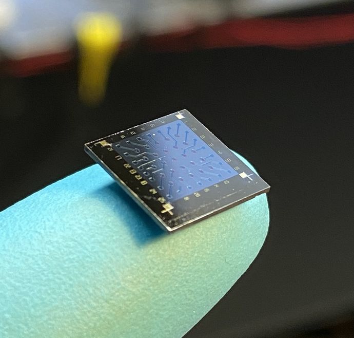 The sensor is made of an array of photomemristors. Courtesy of Hongwei Tan, Aalto University
