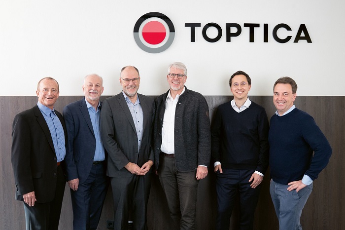 TOPTICA Management Board and Supervisory Board, from left: Thomas Weber, Dieter Schenk, Thomas Renner, Wilhelm Kaenders, Simon Grimminger and Martin Hohla. Courtesy of TOPTICA.