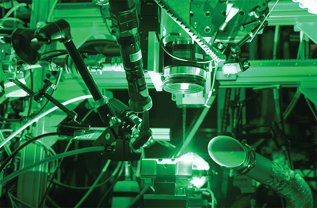 TRUMPF and Fraunhofer ILT leveraged the particle accelerator at the German Electron Synchrotron (DESY) in Hamburg to investigate laser welding of copper connections for e-mobility. Courtesy of TRUMPF.