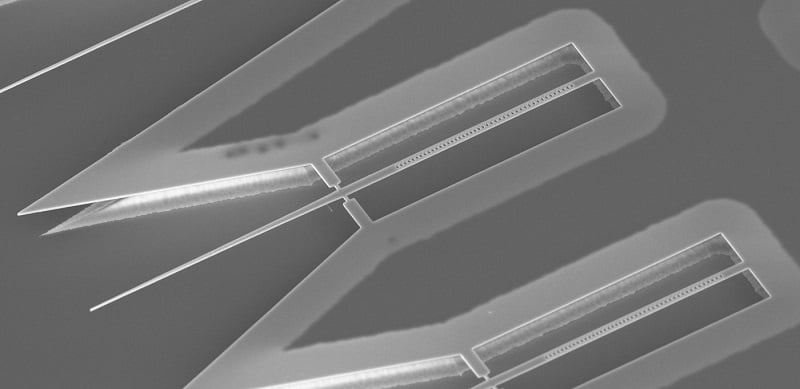 Nanophotonic resonator on a silicium (silicon) chip. Courtesy of the Max Planck Institute of Quantum Optics.