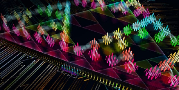 Researchers at Caltech have developed a method of photonic computing based on cellular automata. Courtesy of Caltech. 
