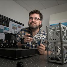 Professor Eamon Scullion, a solar physicist at Northumbria University, is leading a freshly funded project to develop the world’s first commercially available system that allows ?satellites to communicate with each other via lasers rather than radio frequencies. Courtesy of Northumbria University.