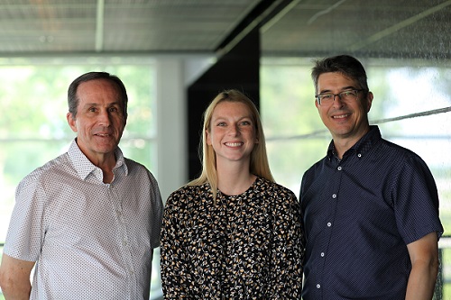 The research team included Réal Vallée, Marie-Pier Lord and Michel Olivier as well as Martin Bernier who is not pictured. Courtesy of Jérôme Lapointe, Université Laval
