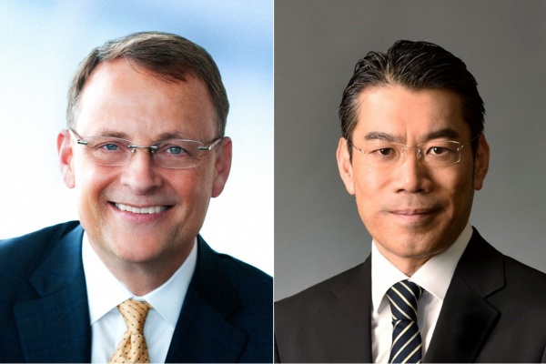 Microscope developer Evident Corporation named Wes Pringle (left) CEO and Hiroyuki Yoshimoto COO. Courtesy of Evident.