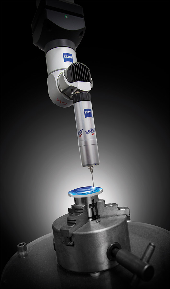 Freeform surfaces are so complex that interferometric metrology methods may not apply, and options may be limited to single-point coordinate measuring machines. This can increase uncertainty in the measurement and make it significantly more challenging to achieve a higher-precision surface. Courtesy of Edmund Optics.