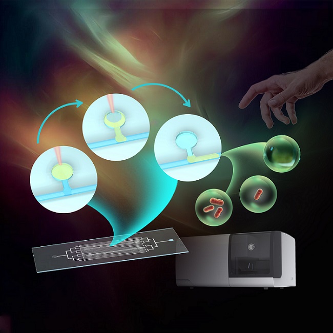 The optical on-demand droplet release (OODR) system based on EasySort Compact. Courtesy of Yang Liu.