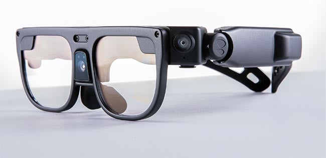 AR glasses for use in specific enterprise applications prioritize functionality over low-weight gear, though user comfort is always a consideration. DigiLens designed its plastic waveguides for use in its ARGO smart glasses for enterprise applications. Courtesy of DigiLens.