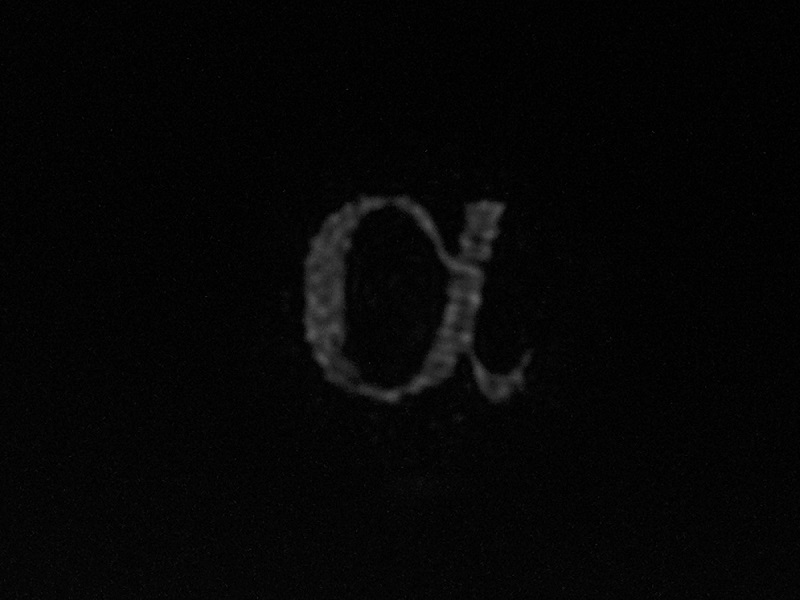 Using the new technique, any pattern can be projected through an optical fiber. This example shows the projection of a Greek letter alpha. Courtesy of the University of Adelaide.