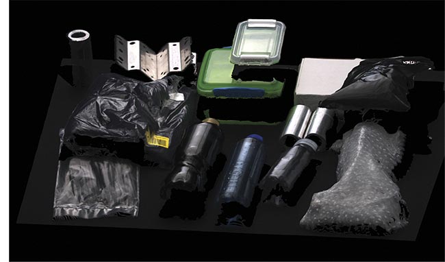 A variety of transparent items and materials using a Zivid 2+ 3D camera. Courtesy of Zivid.