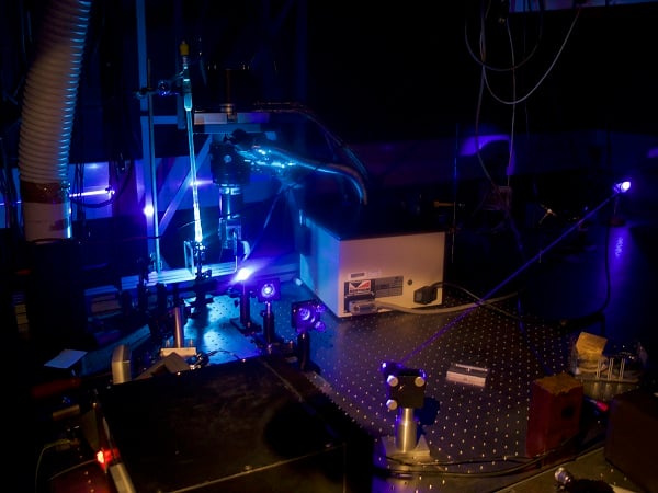 Research from Durham University could provide a path to more efficient and stable blue OLED displays using hyperfluorescent OLEDs in which energy is transferred from a sensitizer molecule to a separate emitter molecule. Courtesy of Durham University.