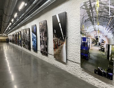 An underground photo gallery at Stanford Linear Accelerator (SLAC) shows the actual beauty of technical installations. 