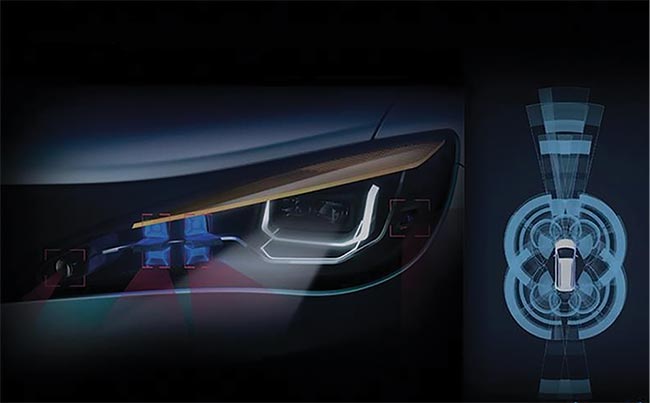 Marelli’s Smart Corner solution for integrated lidar placement in automotive headlamps. Courtesy of Marelli.