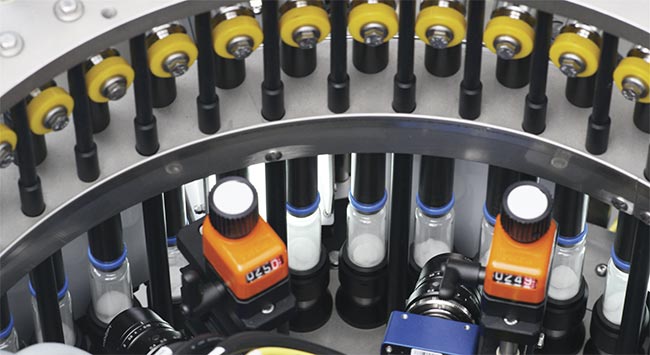 Cameras are an important part of many pharmaceutical inspection applications. Courtesy of Bonfiglioli Engineering.