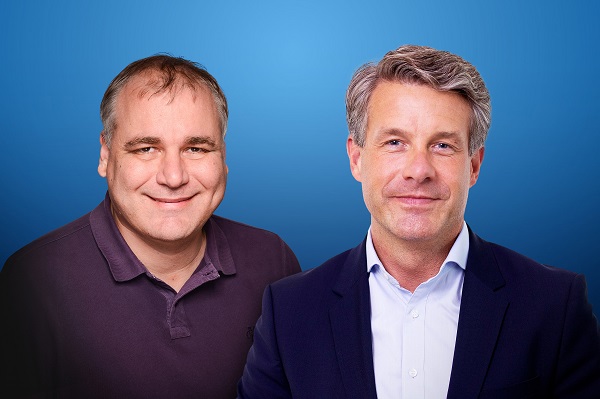 CEO and co-founder of Roboception Michael Suppa (left) and CFO/COO of Basler Hardy Mehl. Courtesy of Basler AG.